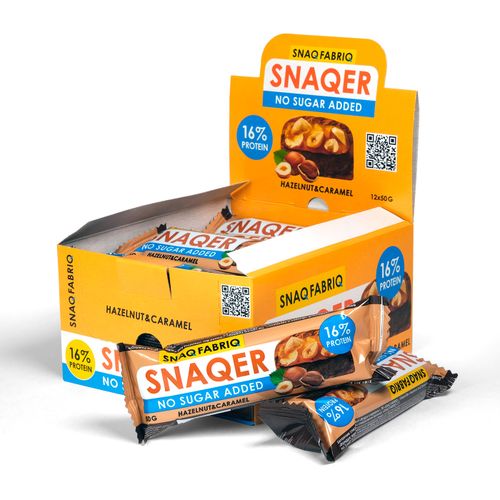 SNAQ FABRIQ Snaqer Preliveni bar - Lešnik i karamela 50g slika 1