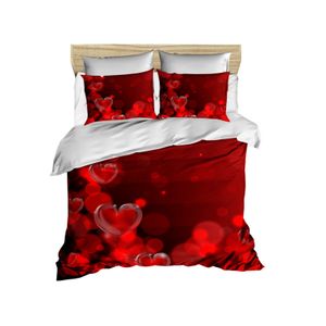 210 Red
White Double Quilt Cover Set