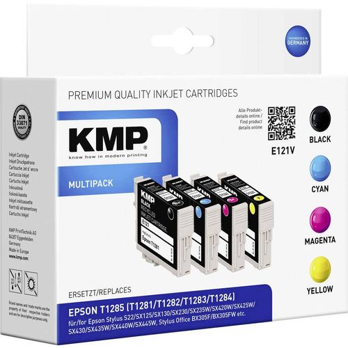 KMP tinta zamijenjen Epson T1285, T1281, T1282, T1283, T1284 kompatibilan kombinirano pakiranje crn, cijan, purpurno crven, žut E121V 1616,0050 slika 1