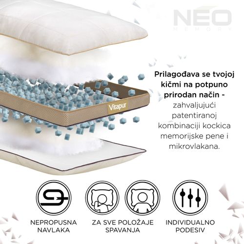 Dečiji hibridni jastuk NEO Bamboo Memory Junior slika 7