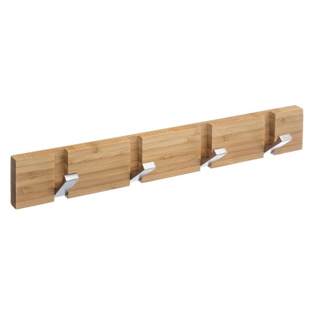 Five zidna vješalica 4 kukice 40x5.5x6cm drvo bambus slika 1
