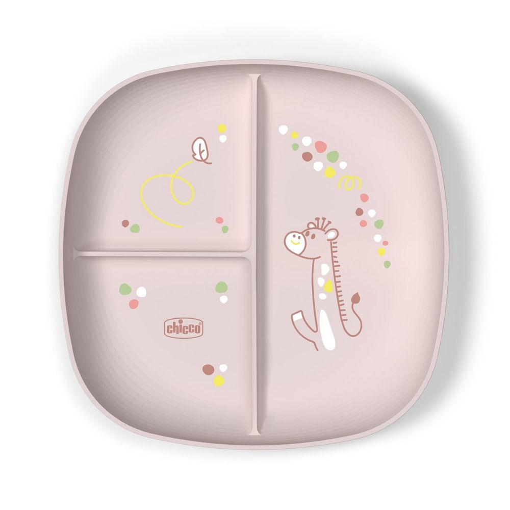 Chicco Dječiji tanjir Portioned, Pink slika 1