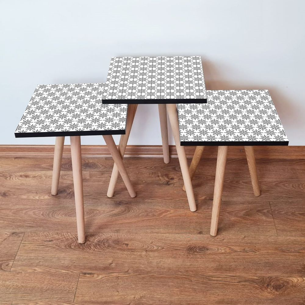 Nesting Sto 3Shp10 - Bijeli Crni (3 Komada) slika 1