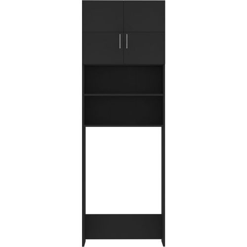 Ormarić za perilicu rublja crni 64 x 25,5 x 190 cm od iverice slika 45