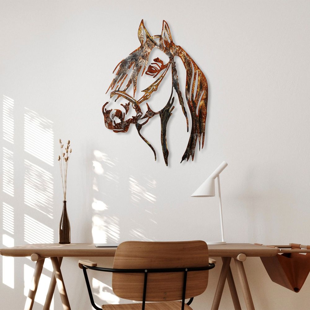 Decorative metal wall accessory Horse - 3, colour: multicolor slika 2