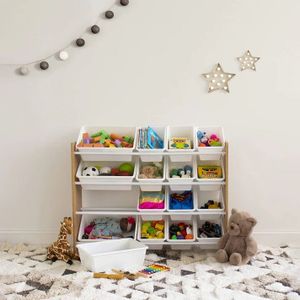 Kinder Home Dječija polica za igračke, Natur/Bijela