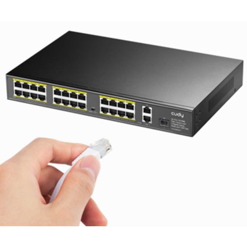 Cudy FS1026PS1 24-Port 10/100M PoE+Switch, 2Gbit Uplink + 1 Gbit Combo SFP Port, 300W(PFS4226-24ET- slika 2