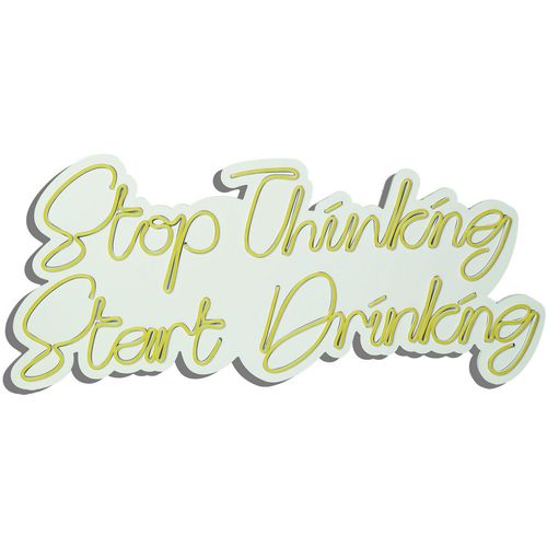 Wallity Stop Thinking Start Drinking - Žuta dekorativna plastična LED rasveta slika 4