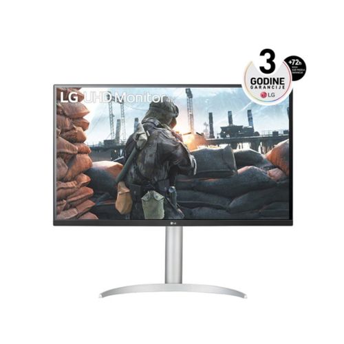 Monitor LG 32UP55NP-W 31.5" VA 3840x2160 60Hz 4ms GtG HDMIx2 DP USB freesync visina VESA srebrna slika 1