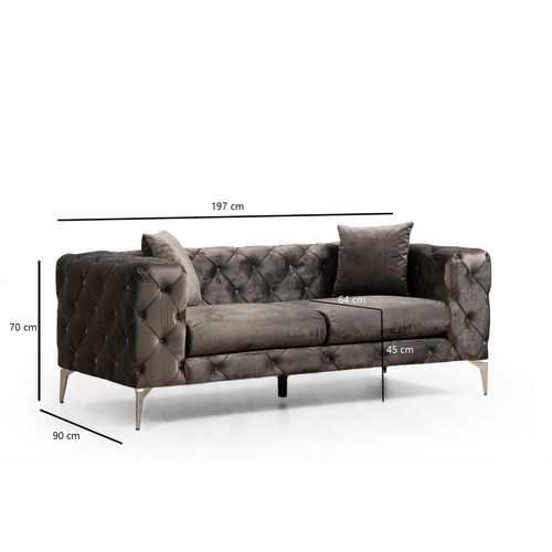 Atelier Del Sofa Dvosjed, Antracit, Como 2 Seater - Anthracite slika 6