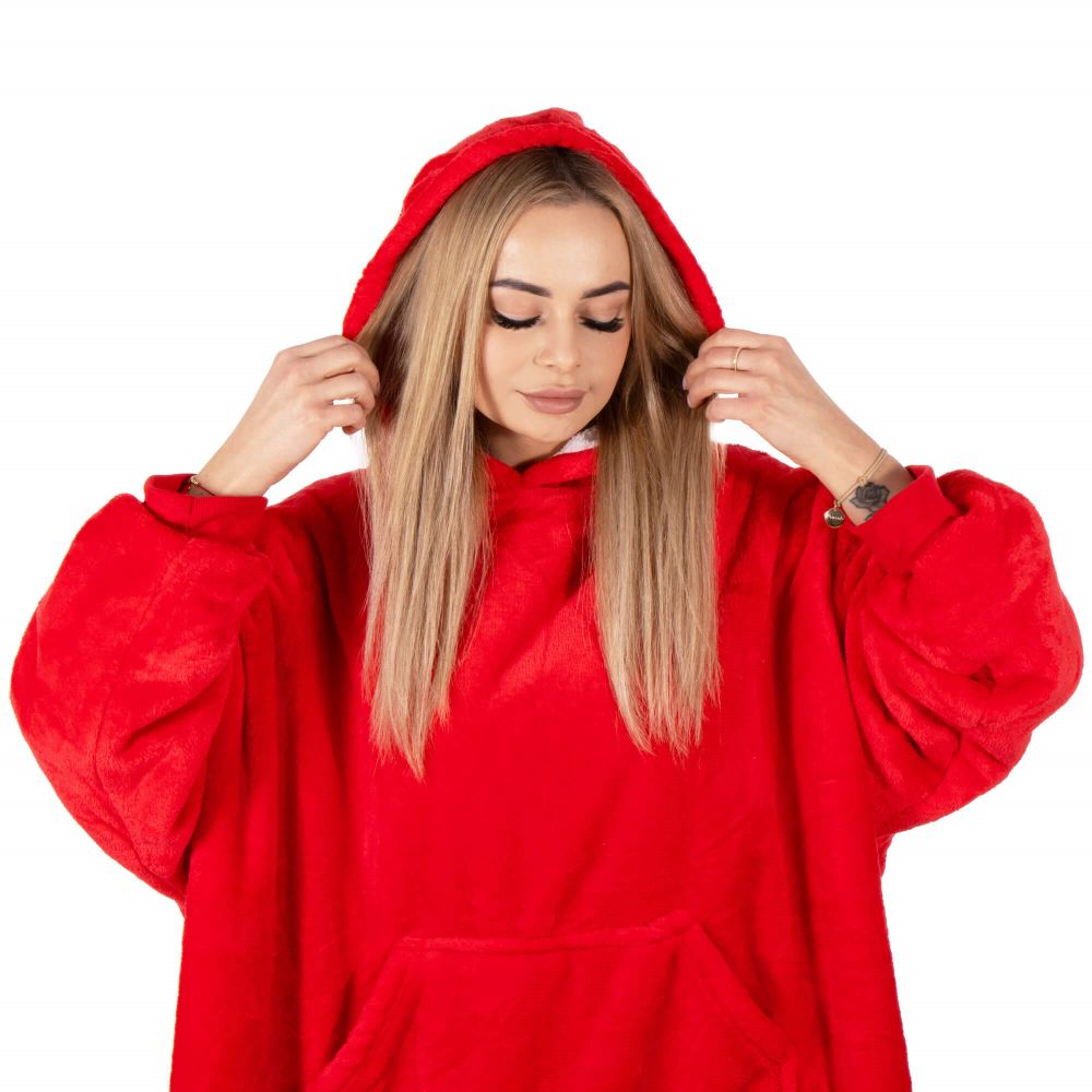 Springos mekana oversize majica u obliku deke, crvena slika 8