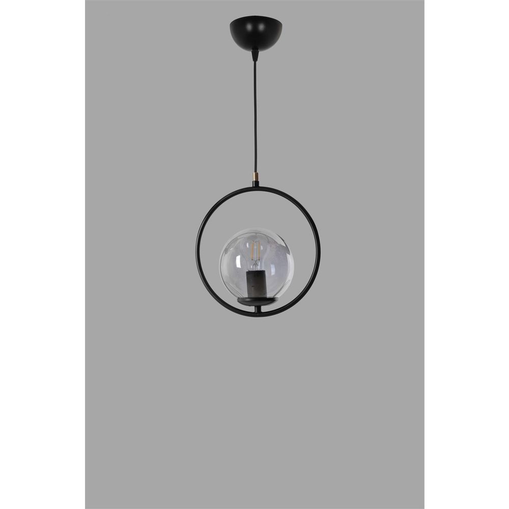 Ring Tekli Füme Camlı Siyah Sarkıt Luster slika 2