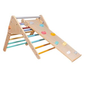 Kinder Home Drvena penjalica i tobogan Pikler 2U1