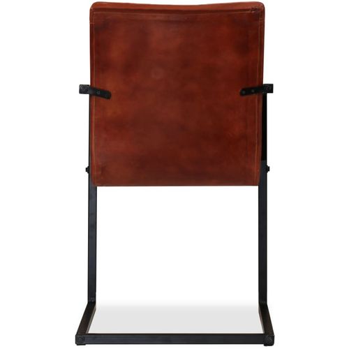 Blagovaonske stolice od prave kože 4 kom smeđe slika 45
