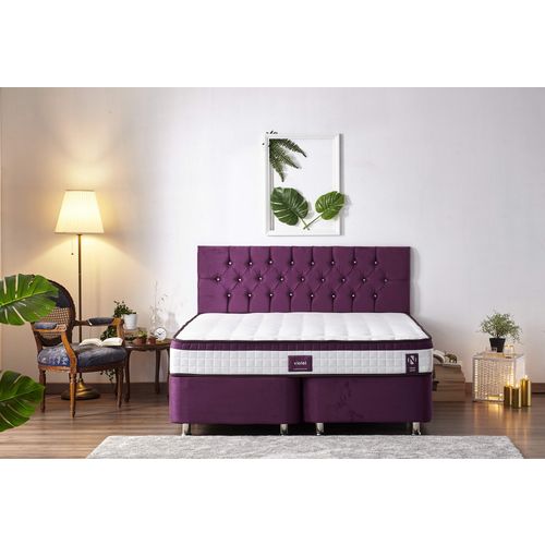 Woody Fashion Madrac, Bijela boja Ljubičasta, Violet 200x200 cm Double Size Middle Firm Mattress slika 2