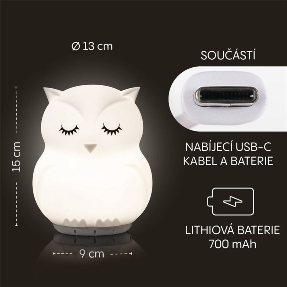 Zopa Noćno svjetlo sa muzikom Owl, Veličina L slika 6