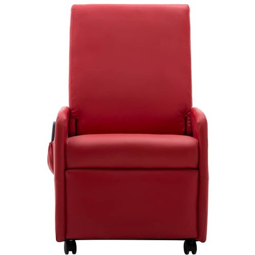 Masažna fotelja od umjetne kože crvena slika 14