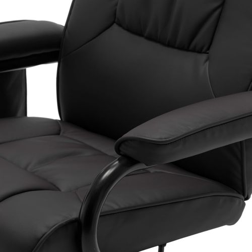 Masažna fotelja s osloncem za noge od umjetne kože crna slika 32