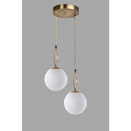 Morino 2 Li Tepsili Beyaz Camlı Eskitme Sarkıt White Chandelier slika 2