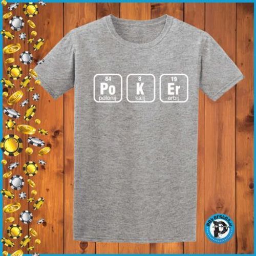 Poker majica " Po K Er", siva slika 1