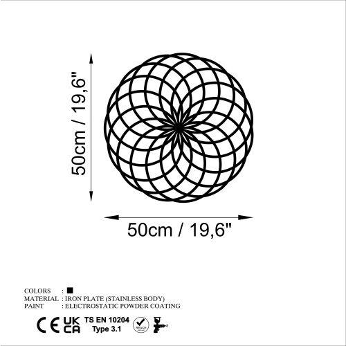 Wallity Metalna zidna dekoracija, Daisy - M slika 6