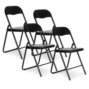 Modernhome set od 4 sklopive stolice - crna eko koža