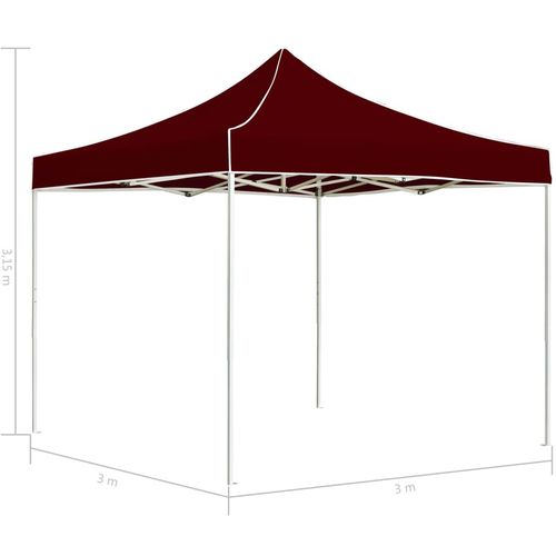 Profesionalni sklopivi šator za zabave 3 x 3 m crvena boja vina slika 10