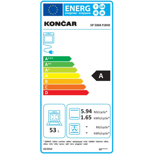 Končar plinski štednjak SP 5004 P.BH0 slika 2
