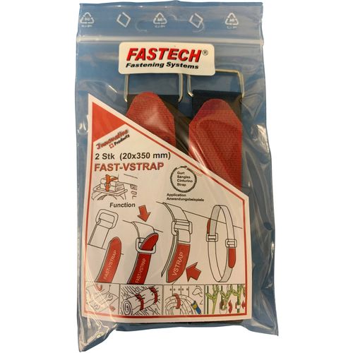 FASTECH® 687-330M-Bag prianjajuća traka traka grip i mekana vunena tkanina (D x Š) 330 mm x 20 mm crna, crvena 2 St. slika 3
