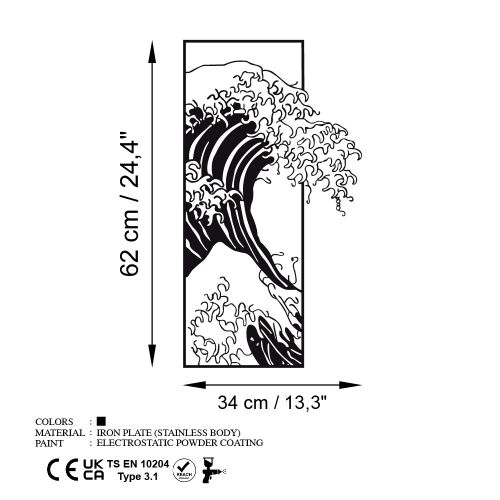 Wallity Metalna zidna dekoracija Waves 3 slika 6