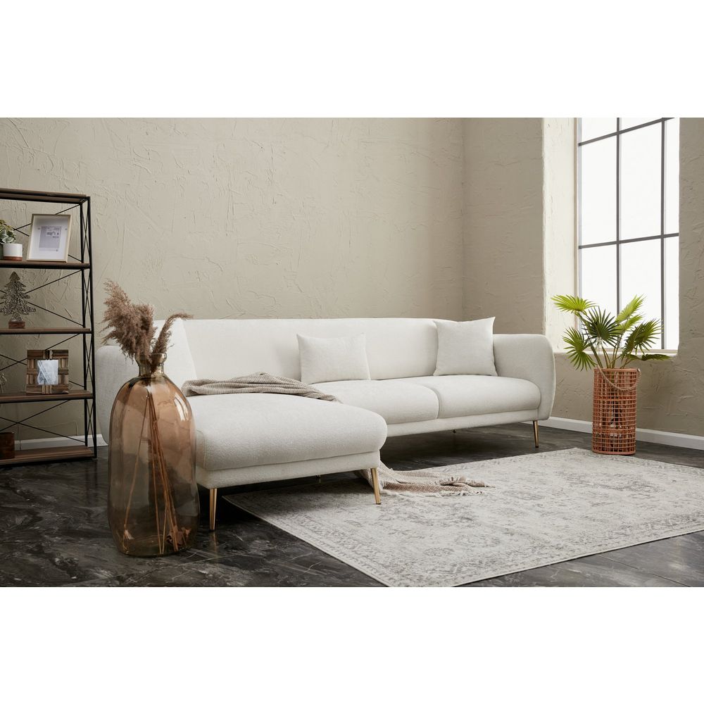 Simena Lijevi - Krem Zlatni Kutni Sofa-Krevet slika 3