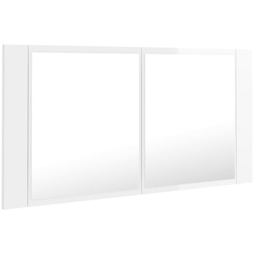 LED kupaonski ormarić s ogledalom sjajni bijeli 90x12x45 cm slika 8