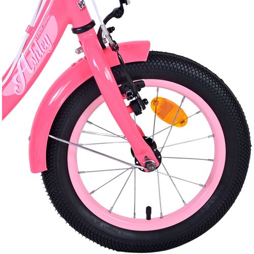 Volare Ashley dječji bicikl 14 inča roza/crveni s dvije ručne kočnice slika 4