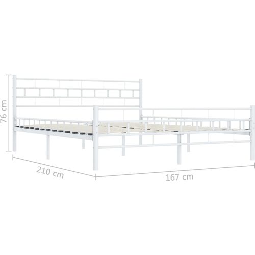 Okvir za krevet bijeli metalni 160 x 200 cm slika 14