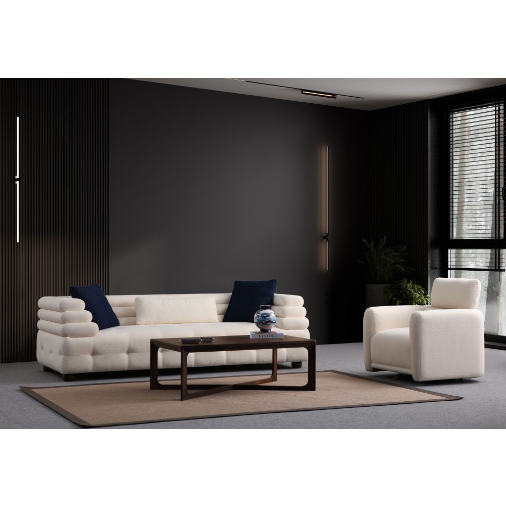 Boston 3 - Bijela 3-sjedalna Sofa slika 4