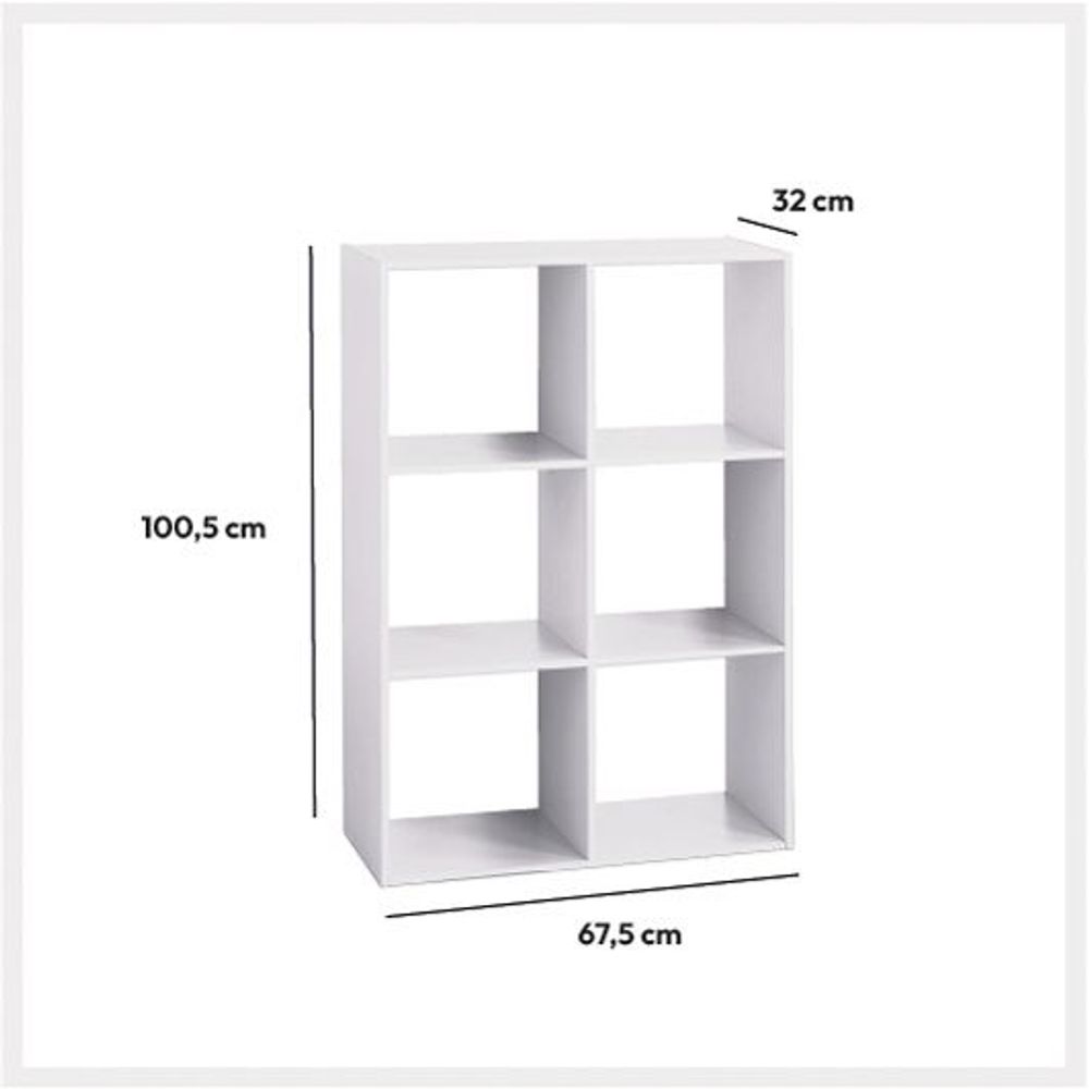 FIVE stalak sa 6 polica 67,5x32x100,5 cm drvo bijela 138909c slika 2
