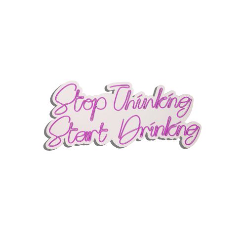 Wallity Stop Thinking Start Drinking - Pink Dekorativna Plastična LED Rasveta slika 4