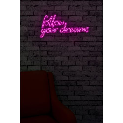 Wallity Follow Your Dreams - Pink Dekorativna Plastična LED Rasveta slika 2