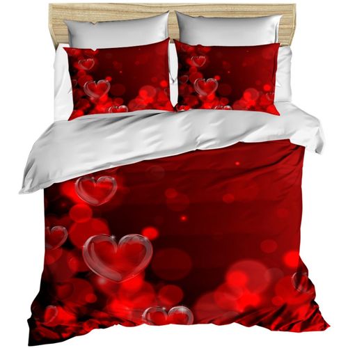 210 Red
White Single Quilt Cover Set slika 1