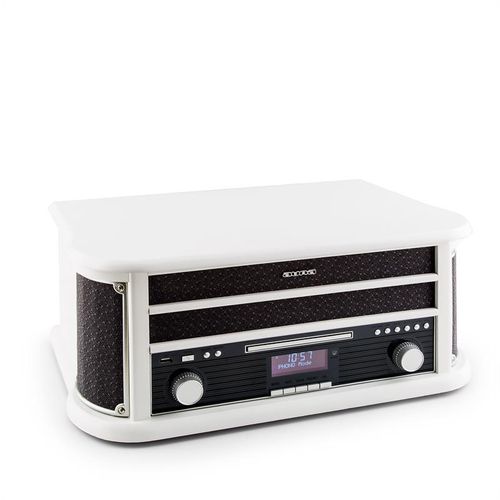 Auna BELLE EPOQUE 1908 DAB, retro stereo sustav, gramofon, DAB +, Bluetooth, bijeli, BIjela slika 10