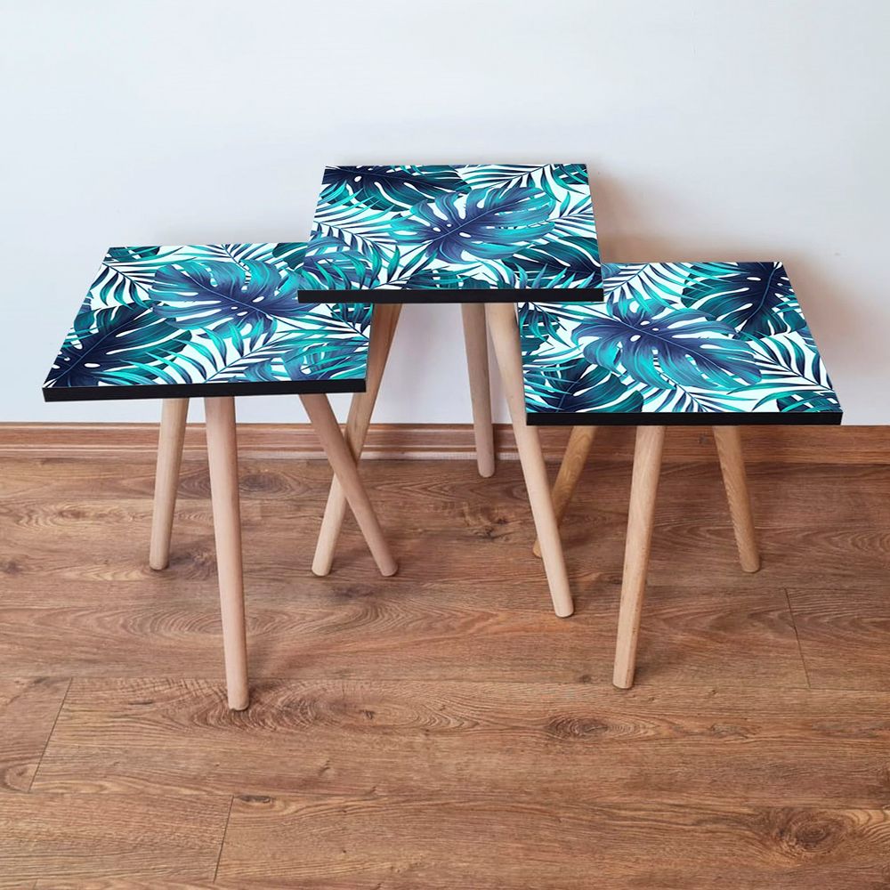 Nesting stolovi 3Shp165 - Set od 3 komada - boje: mornarsko plava, plava, bijela slika 1