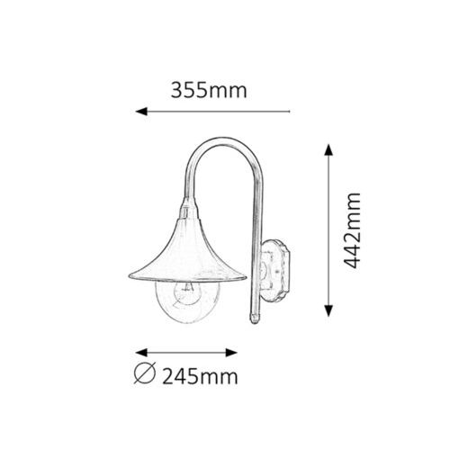 Rabalux Konstanz spoljna zidna lampa E27 100W crna IP44 Spoljna rasveta slika 2