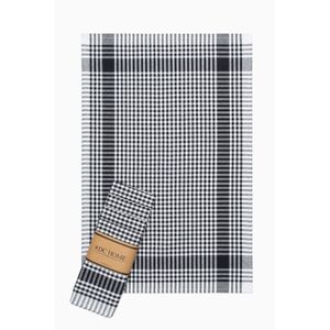Pöti - Set Crno-Bijelih Ručnika za Ruke (5 Komada)