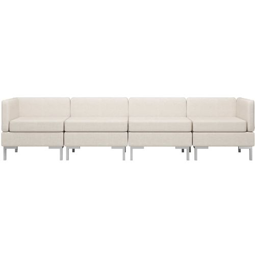 4-dijelni set sofa od tkanine krem slika 3
