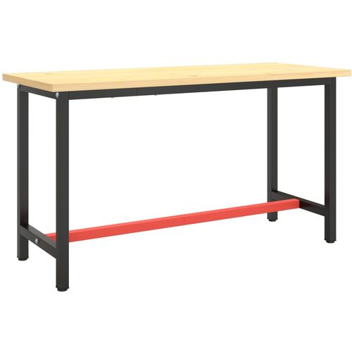 Okvir za radni stol mat crni i mat crveni 140x50x79 cm metalni slika 2