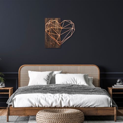 Wallity Drvena zidna dekoracija, Heart - Copper slika 3