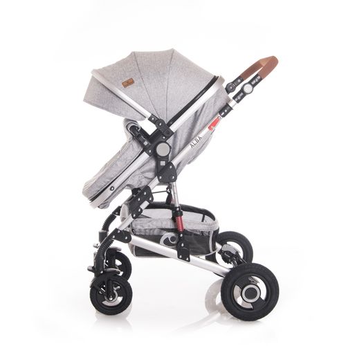 LORELLI ALBA PREMIUM Kolica 3u1 Light Grey: Košara + Autosjedalica + Zimska Navlaka (Omj+) - (do 15kg/96cm) slika 6