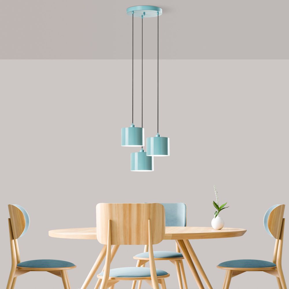Luster Duz - 195Turquoise sa 3 Lampe u Boji Tirkiza slika 1