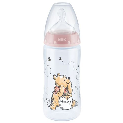 NUK Flašica First Choice+ sa indikatorom temperature 300ml 0-6mj, Winnie The Pooh - Roza slika 1