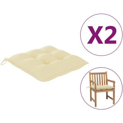 Jastuci za stolice 2 kom krem bijeli 50 x 50 x 7 cm od tkanine slika 13